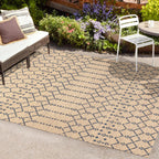 JONATHAN Y Trebol Moroccan Geometric Textured Weave Indoor/Outdoor Area Rug