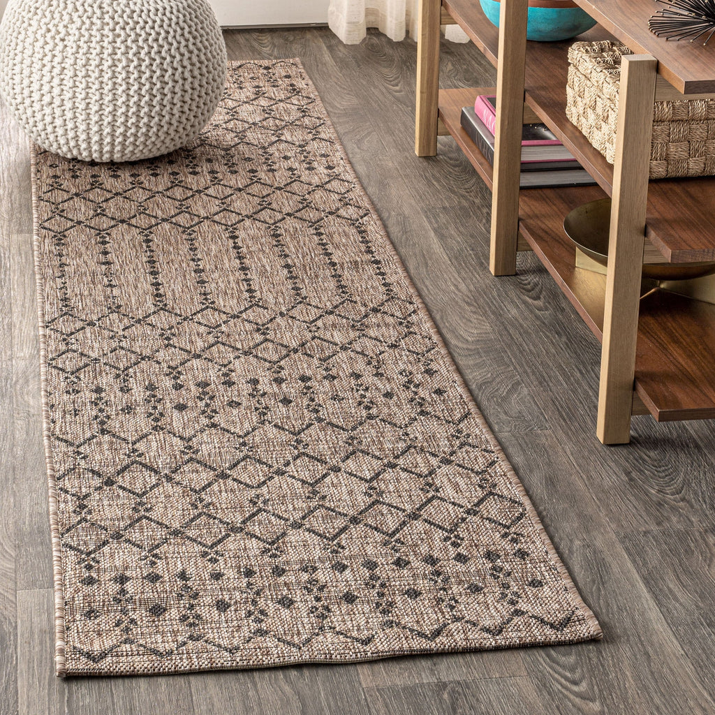 JONATHAN Y Trebol Moroccan Geometric Textured Weave Indoor/Outdoor Area Rug