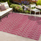 JONATHAN Y Trebol Moroccan Geometric Textured Weave Indoor/Outdoor Area Rug