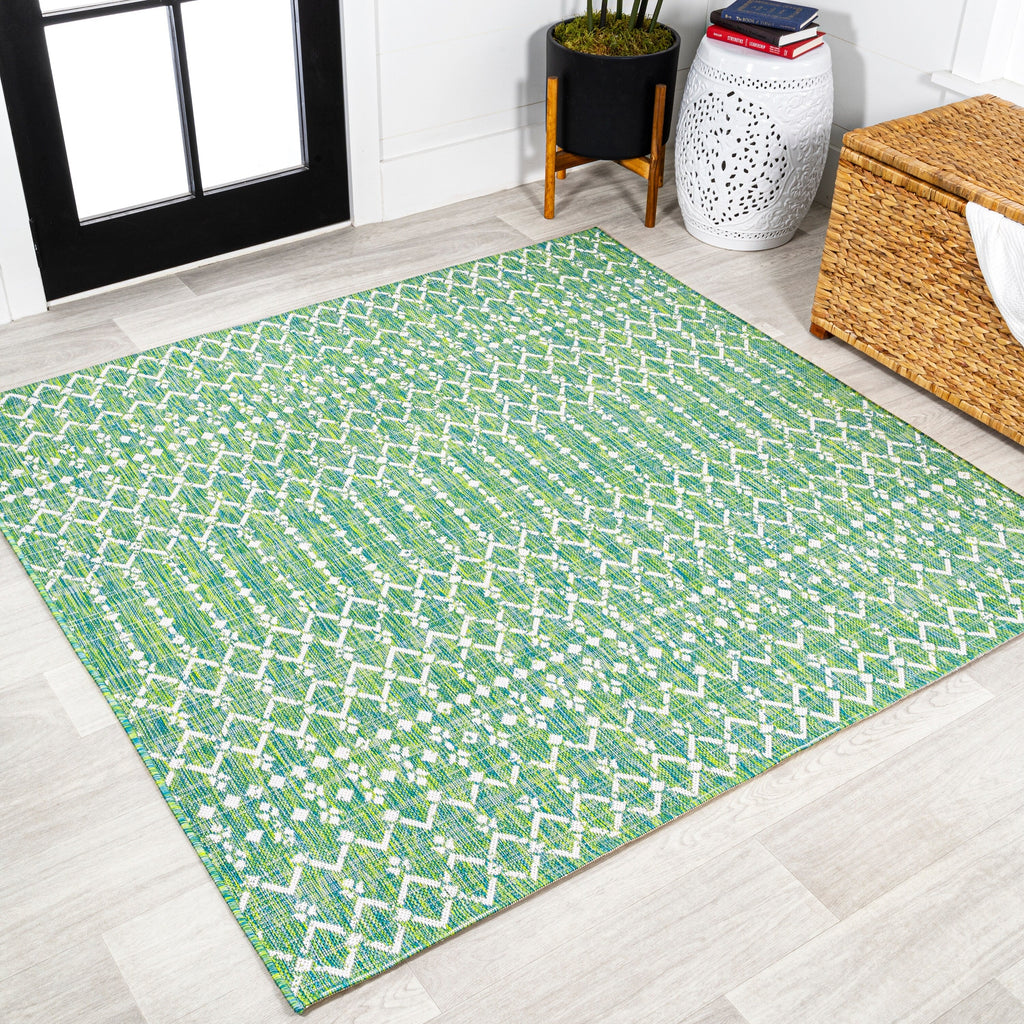 JONATHAN Y Trebol Moroccan Geometric Textured Weave Indoor/Outdoor Area Rug