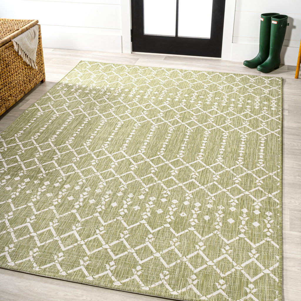 JONATHAN Y Trebol Moroccan Geometric Textured Weave Indoor/Outdoor Area Rug
