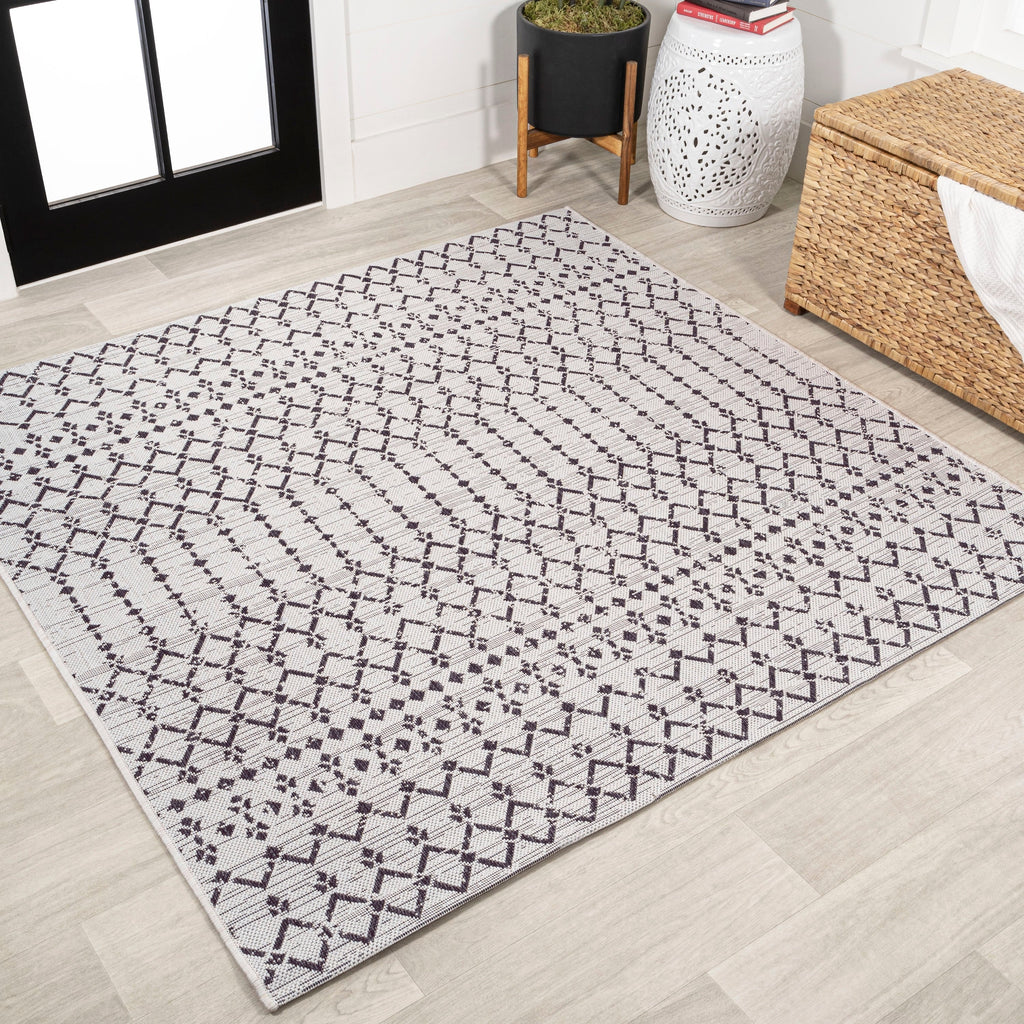 JONATHAN Y Trebol Moroccan Geometric Textured Weave Indoor/Outdoor Area Rug