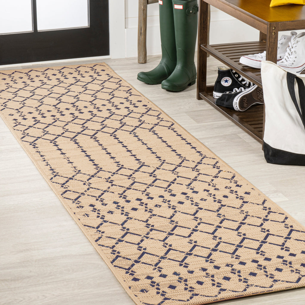 JONATHAN Y Trebol Moroccan Geometric Textured Weave Indoor/Outdoor Area Rug