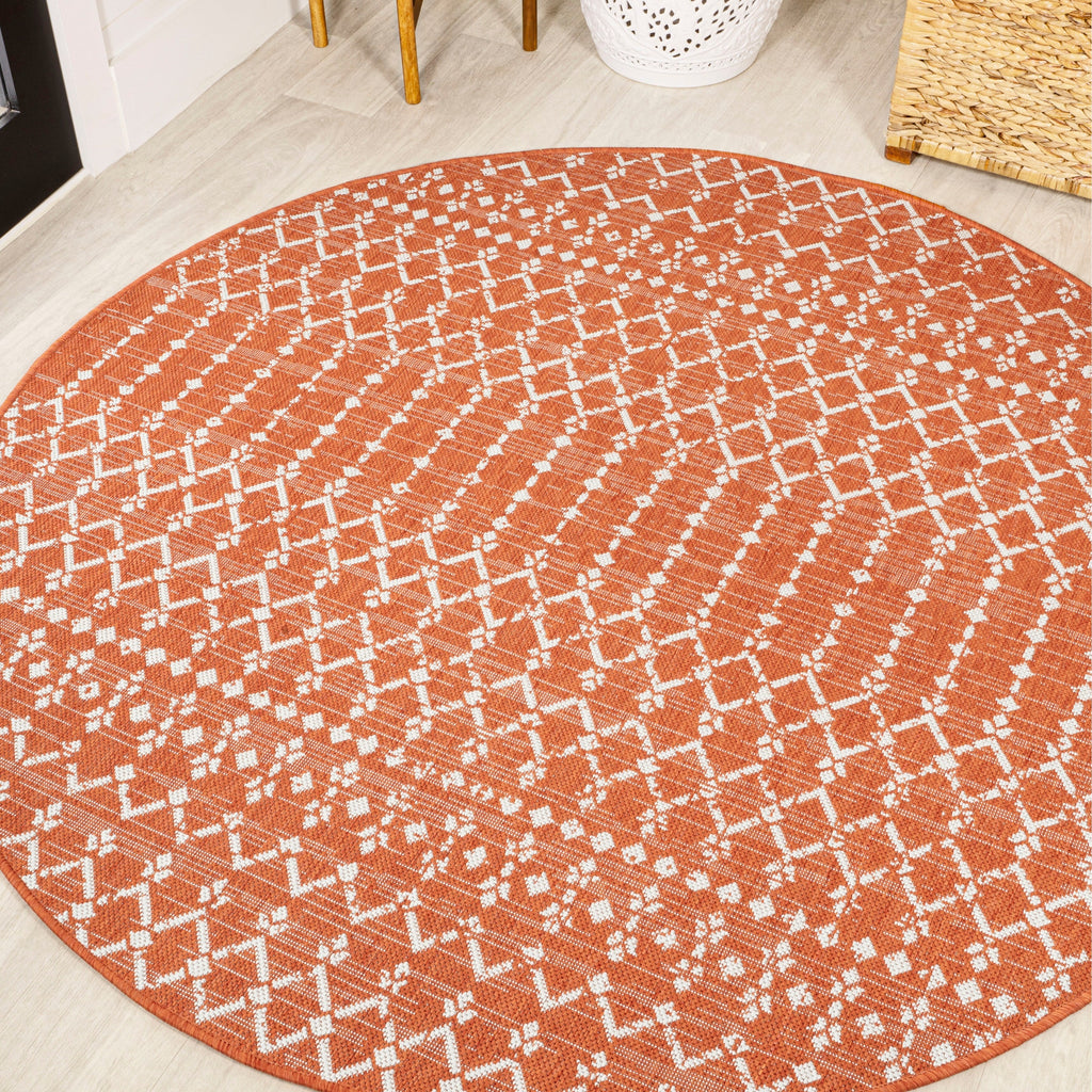 JONATHAN Y Trebol Moroccan Geometric Textured Weave Indoor/Outdoor Area Rug