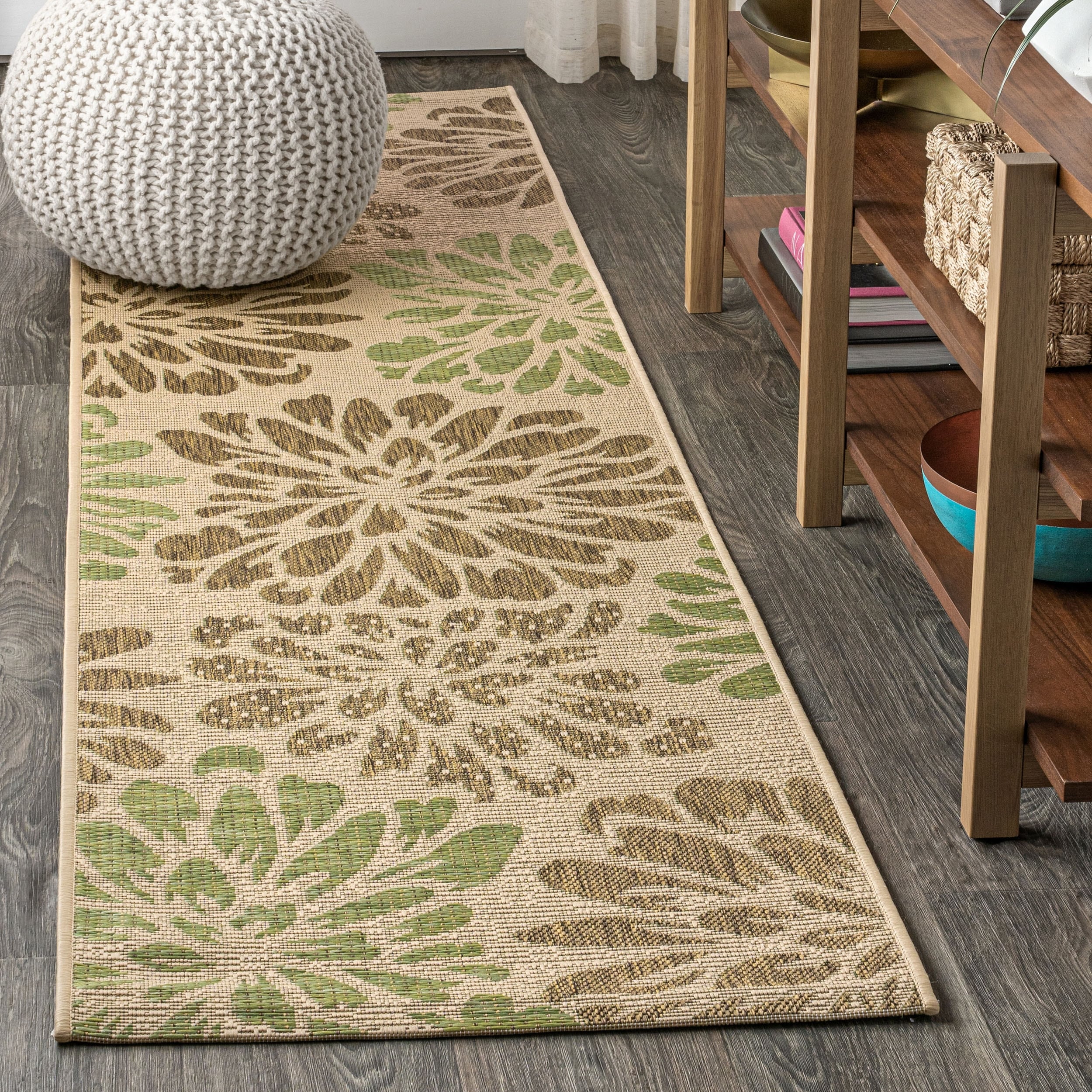 JONATHAN Y Floral Textured Weave Indoor/Outdoor Area Rug