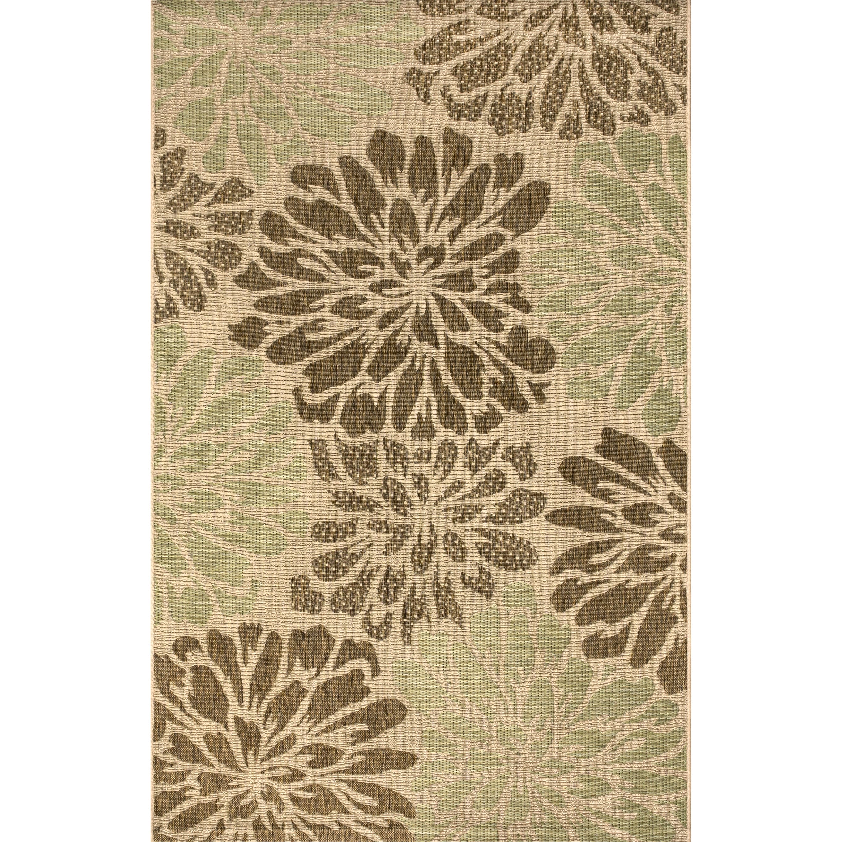 JONATHAN Y Floral Textured Weave Indoor/Outdoor Area Rug