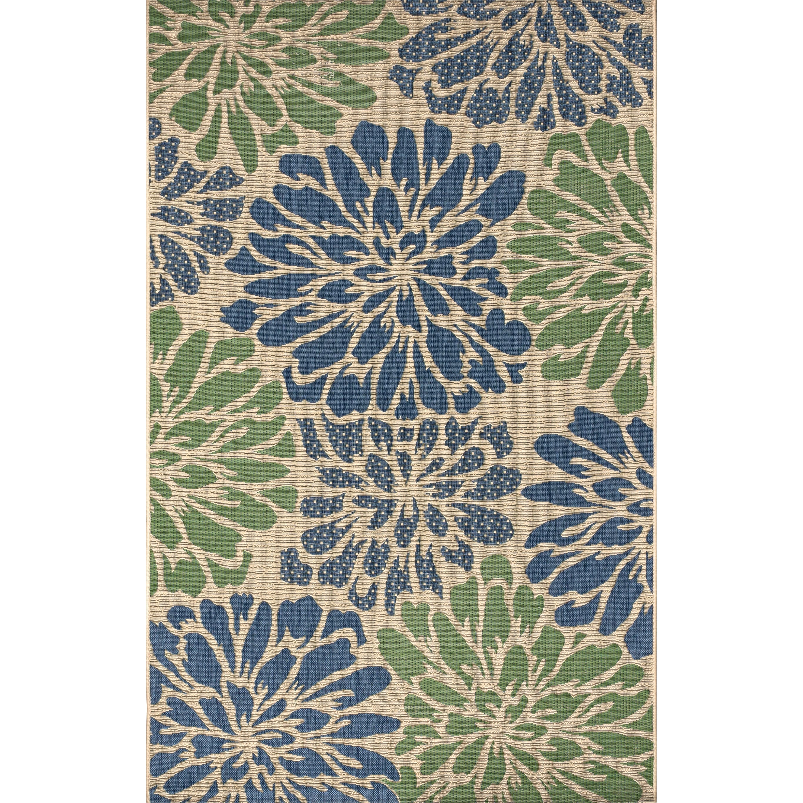 JONATHAN Y Floral Textured Weave Indoor/Outdoor Area Rug