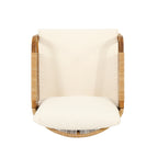 Jabe Outdoor Acacia Wood and Wicker Club Chair Set by Christopher Knight Home