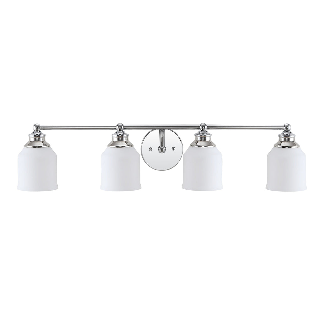 Jayne Iron/Frosted Glass Farmhouse Cottage LED Vanity Light, by JONATHAN Y