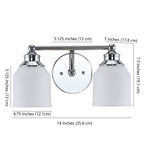 Jayne Iron/Frosted Glass Farmhouse Cottage LED Vanity Light, by JONATHAN Y