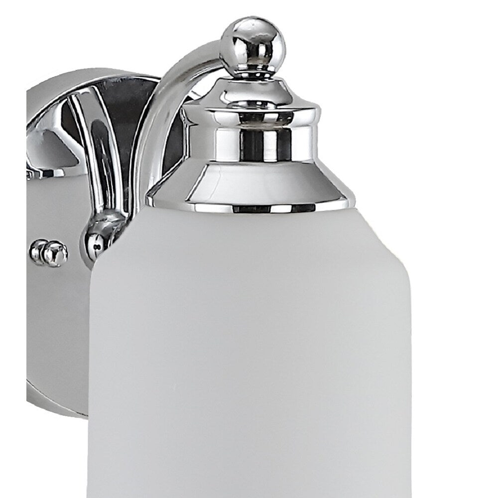 Jayne Iron/Frosted Glass Farmhouse Cottage LED Vanity Light, by JONATHAN Y