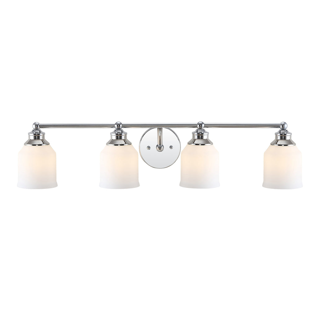 Jayne Iron/Frosted Glass Farmhouse Cottage LED Vanity Light, by JONATHAN Y