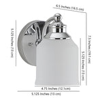 Jayne Iron/Frosted Glass Farmhouse Cottage LED Vanity Light, by JONATHAN Y