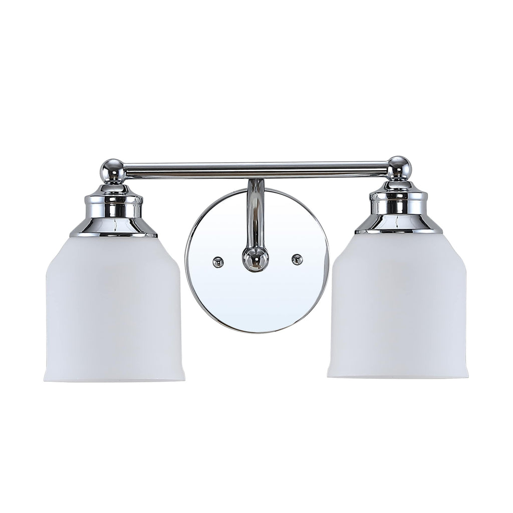 Jayne Iron/Frosted Glass Farmhouse Cottage LED Vanity Light, by JONATHAN Y
