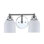 Jayne Iron/Frosted Glass Farmhouse Cottage LED Vanity Light, by JONATHAN Y