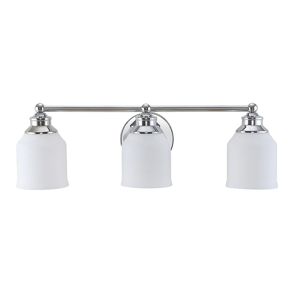 Jayne Iron/Frosted Glass Farmhouse Cottage LED Vanity Light, by JONATHAN Y