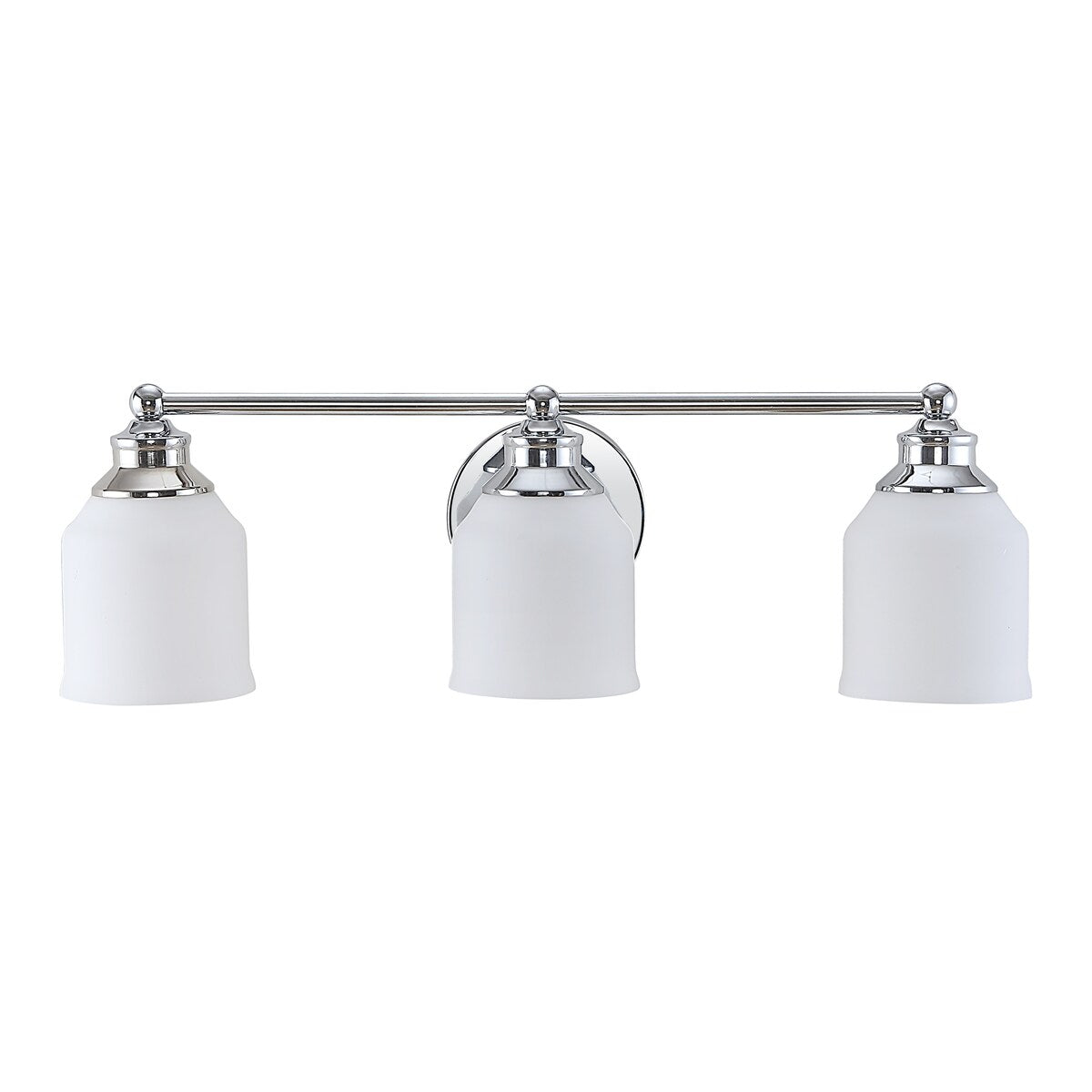 Jayne Iron/Frosted Glass Farmhouse Cottage LED Vanity Light, by JONATHAN Y