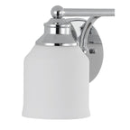 Jayne Iron/Frosted Glass Farmhouse Cottage LED Vanity Light, by JONATHAN Y