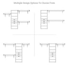 John Louis Home Solid Wood Reach-In Closet system with 3-Drawers White