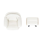 Jovan 31.5 Genuine Leather Recliner Lounge Chair with Ottoman