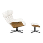 Jovan 31.5 Genuine Leather Recliner Lounge Chair with Ottoman