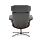 Jovan 31.5 Curved Wood Genuine Leather Recliner Lounge Chair