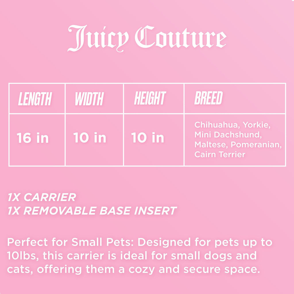 Juicy Couture Give Me Treats Pet Carrier - Stylish Travel Bag