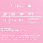 Juicy Couture Give Me Treats Pet Carrier - Stylish Travel Bag