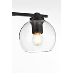 Julian 1 Light Black and Clear Bath Sconce