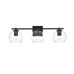 Julian 1 Light Black and Clear Bath Sconce