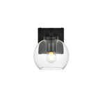 Julian 1 Light Black and Clear Bath Sconce