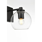 Julian 1 Light Black and Clear Bath Sconce