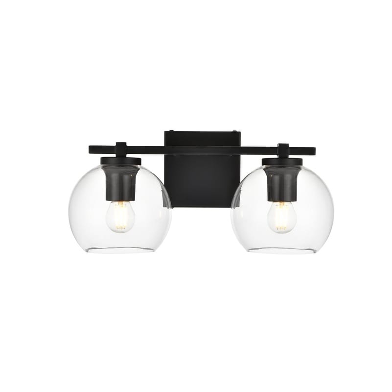 Julian 1 Light Black and Clear Bath Sconce