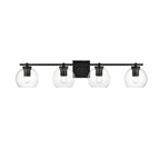 Julian 1 Light Black and Clear Bath Sconce