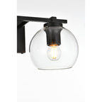 Julian 1 Light Black and Clear Bath Sconce