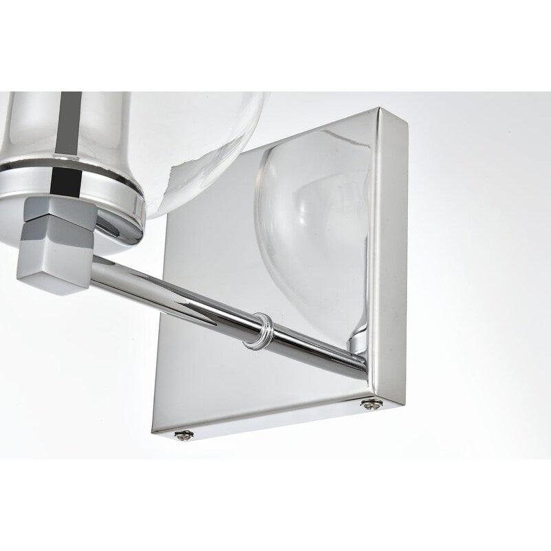 Julian 1 Light Black and Clear Bath Sconce