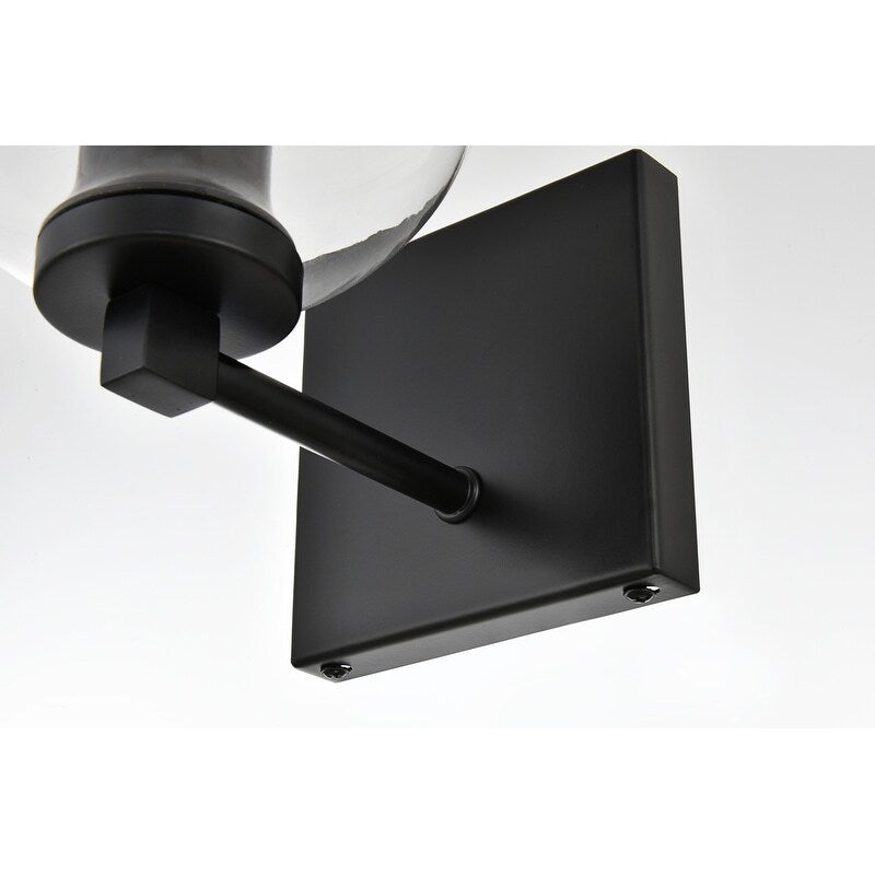 Julian 1 Light Black and Clear Bath Sconce