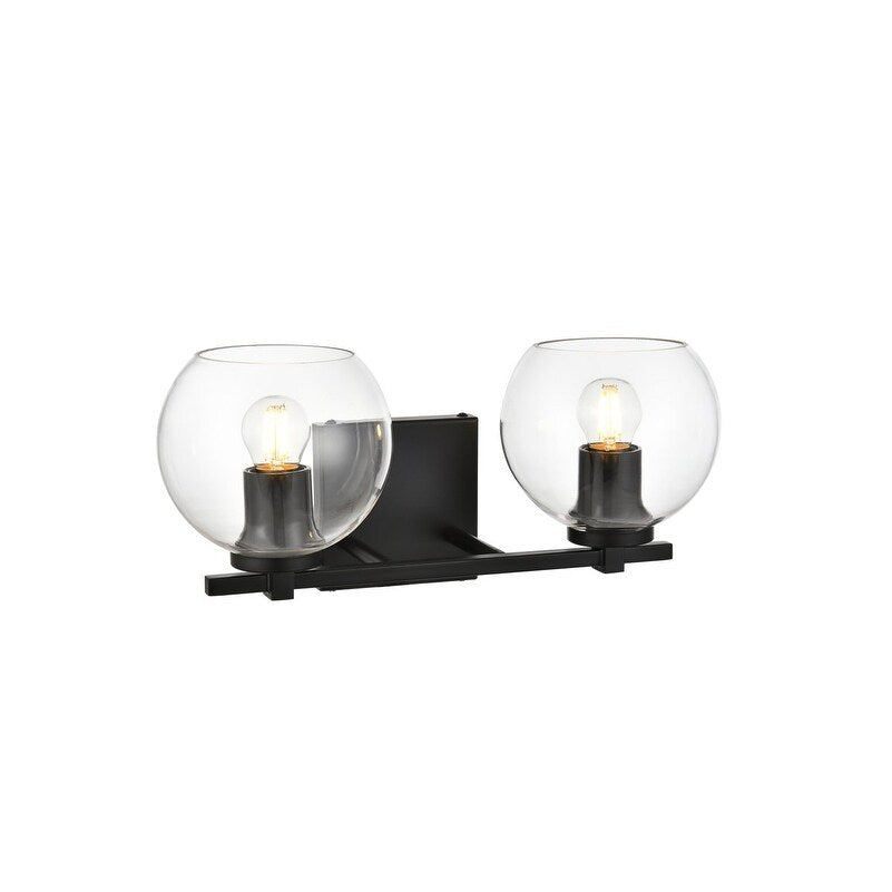 Julian 1 Light Black and Clear Bath Sconce