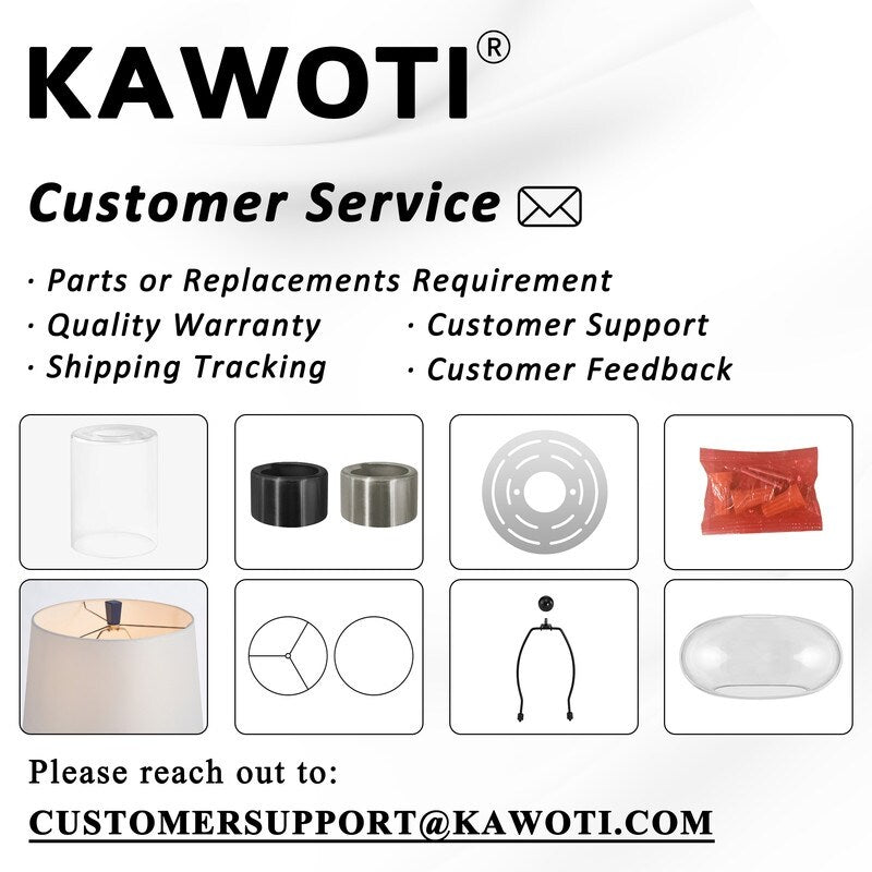 KAWOTI 23.25 Touch Control Table Lamp Set with USB Port and Bulbs