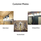 KAWOTI 3-Light Dimmable Bathroom Vanity Light with Glass Shade - L22 x W7 x H10.5