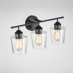 KAWOTI 3-Light Dimmable Bathroom Vanity Light with Glass Shade - L22 x W7 x H10.5