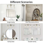 KAWOTI 3-Light Dimmable Bathroom Vanity Light with Glass Shade - L22 x W7 x H10.5