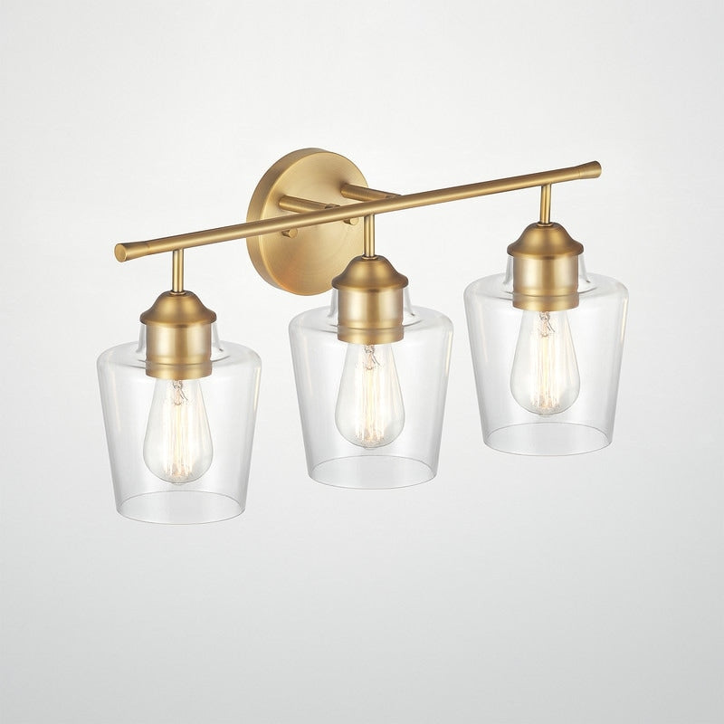 KAWOTI 3-Light Dimmable Bathroom Vanity Light with Glass Shade - L22 x W7 x H10.5