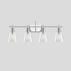 KAWOTI 4-Light Bathroom Vanity Light with Glass Shade