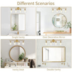 KAWOTI 4-Light Dimmable Metal Bathroom Vanity Light with Glass Shade