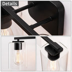 KAWOTI 29inch 4-Light Modern Bathroom Vanity Light with Clear Glass Shades