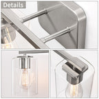 KAWOTI 29inch 4-Light Modern Bathroom Vanity Light with Clear Glass Shades