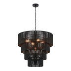 KAWOTI Width 26 5-Light 4-Tiered Bohemian Pendant Light