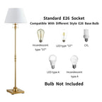 KAWOTI 60.5'' 2-Light Floor Lamp with Empire Fabric Shade