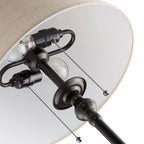 KAWOTI 60.5'' 2-Light Floor Lamp with Empire Fabric Shade